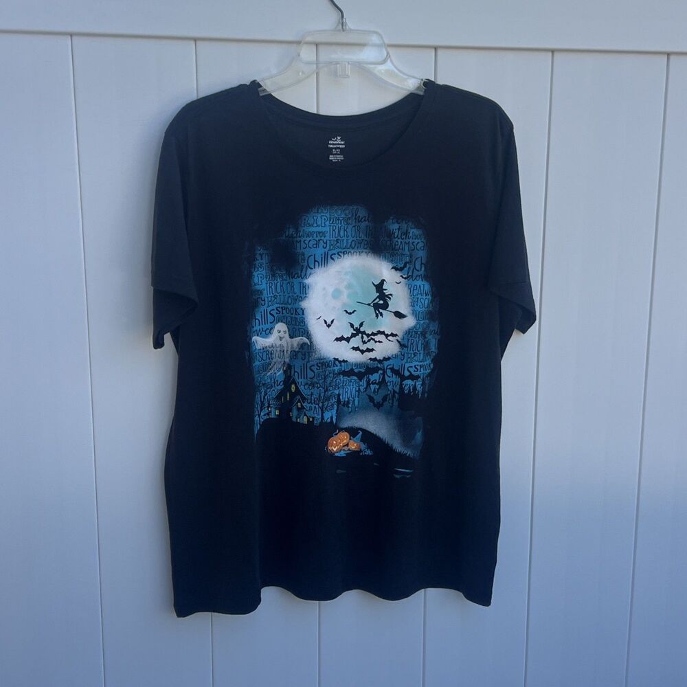 Way To Celebrate Womans Halloween Black Witch T Shirt Size XL